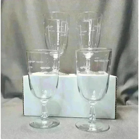 Libbey Rock Sharpe Other - Vintage Libbey Rock Sharpe 3002-1 Wine Water Goblets Iced Tea Glasses Set of 4